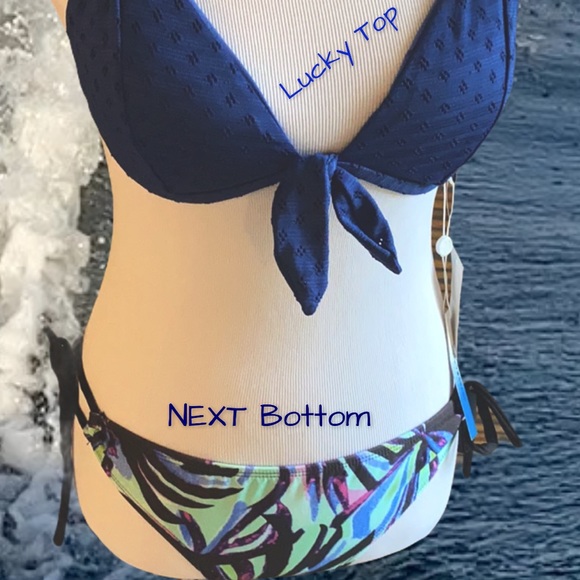 NWT Bikini String Tie Bottoms 2 Mix & Match Multi Colors By Next Sun Protection - Picture 1 of 11